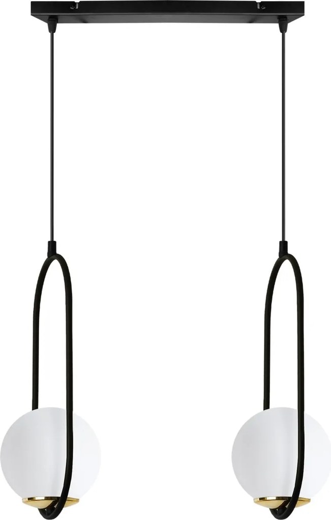 Závesné svietidlo Florence, 2x biele sklenené tienidlo, b/g, UI