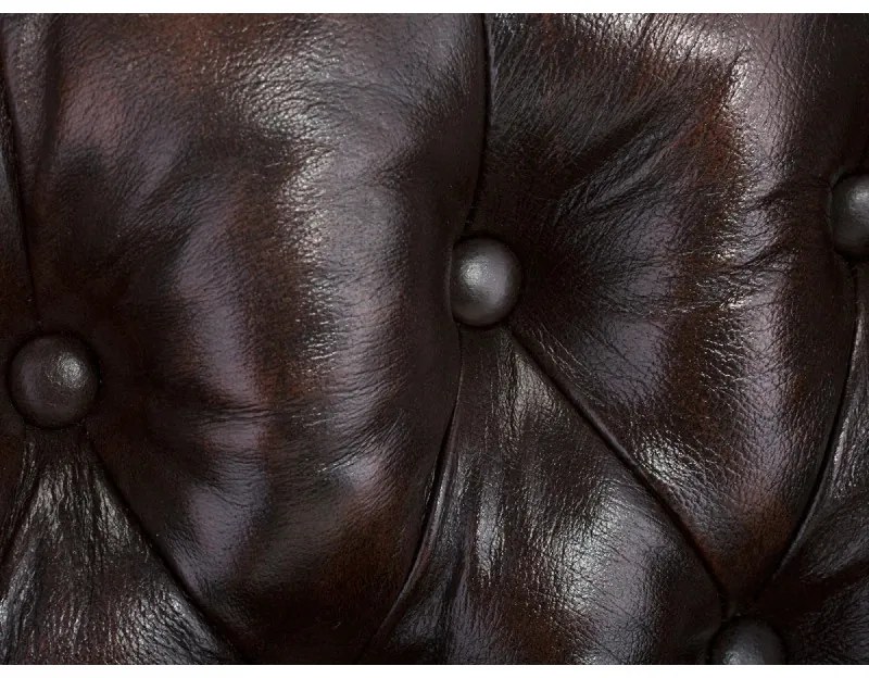 furniture-nabytek.cz - Kreslo ušák Chesterfield Pittsfield z pravej kože, hnedé – 89×79×104 cm