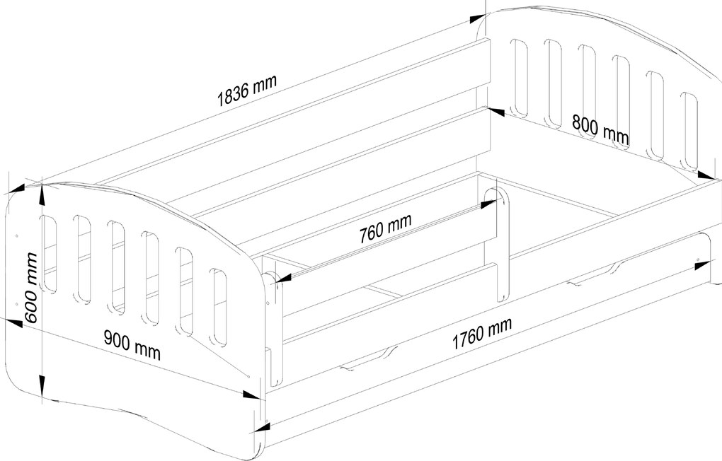 Detská posteľ Preena (sivá) (s matracom). Akcia -18%. Vlastná spoľahlivá doprava až k Vám domov. 1070760