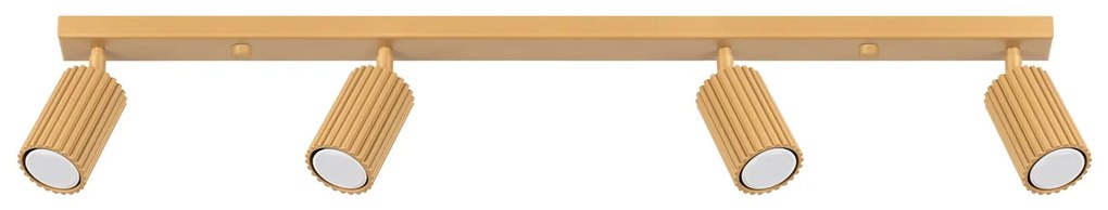 Bodové svietidlo Karbon, 4x zlaté kovové tienidlo, (možnosť polohovania)