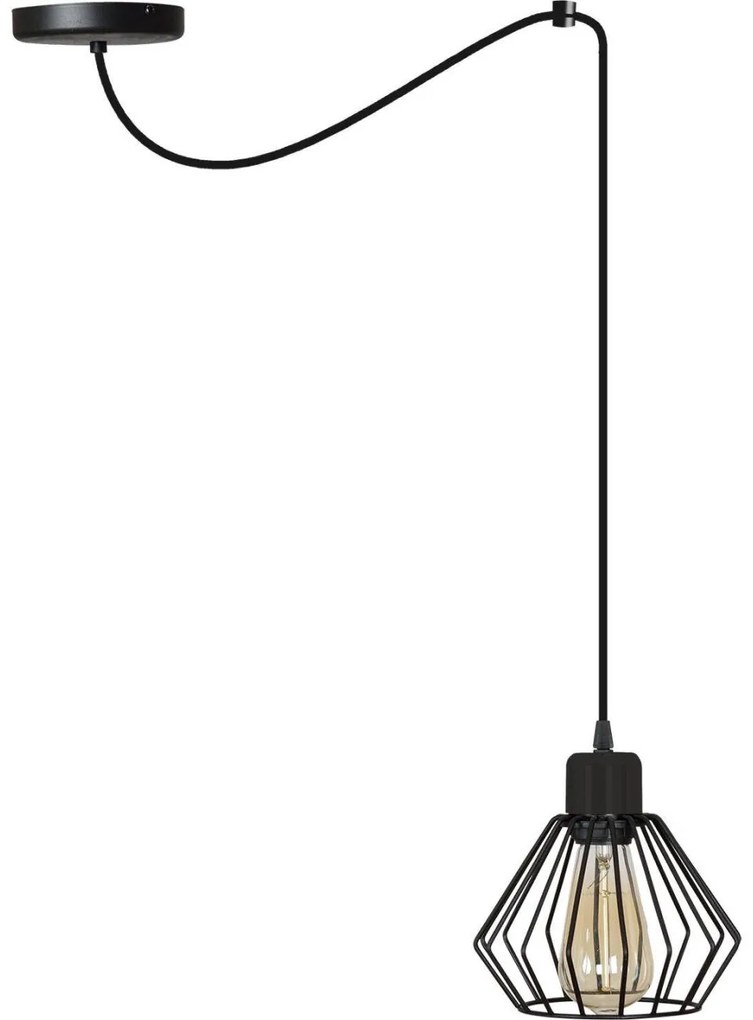 Závesné svietidlo Nuvola Spider, 1x drôtené tienidlo, (výber z 4 tvarov tienidla)