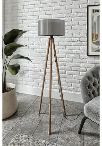 Stojacia lampa AYD 1xE27/40W/230V hnedá/šedá