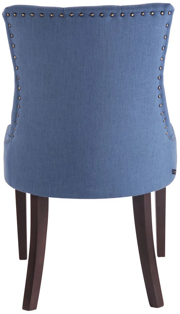 Jedálenská stolička Aberdeen - látka, drevené nohy antik tmavé - Modrá