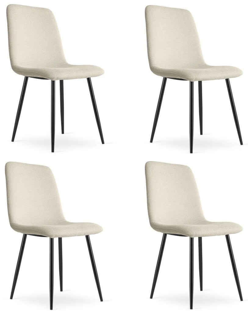 Jedálenská zostava 1 + 4, stôl CITY 110x75 cm dub artisan + krémová jedálenská stolička RIFT s čiernymi nohami