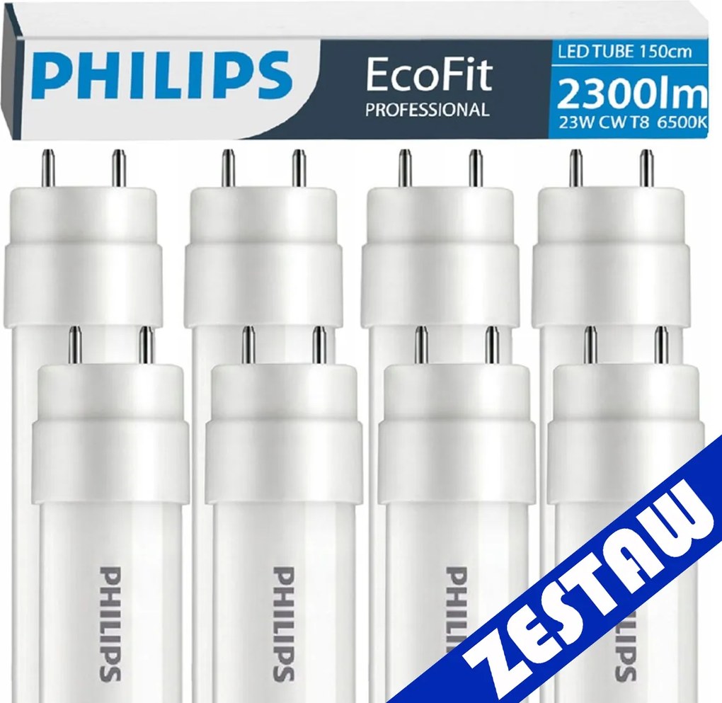SADA 8 ks LED trubíc Philips 150 cm 23W 2300 lm 6500 K 20 000 h EcoFit