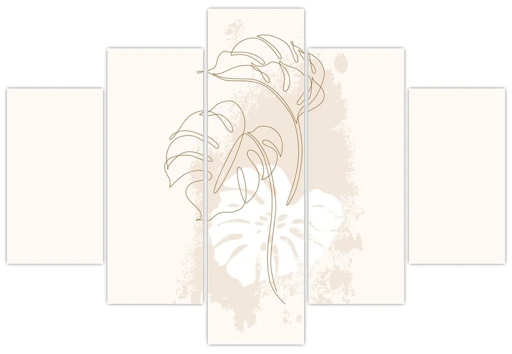 Obraz - Line art monstera N⁰1 (150x105 cm)