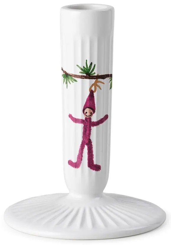 Biely keramický vianočný svietnik Kähler Design Hammershøi, výška 12 cm