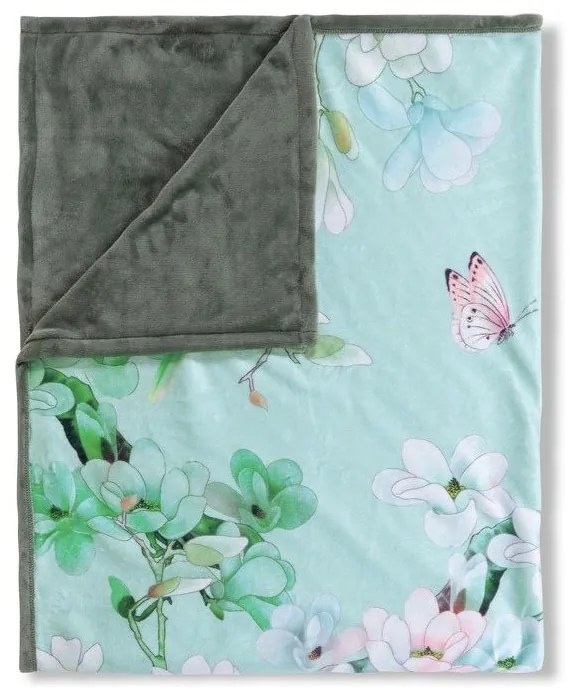 Zelená obojstranná deka Descanso Shi, 130 x 160 cm