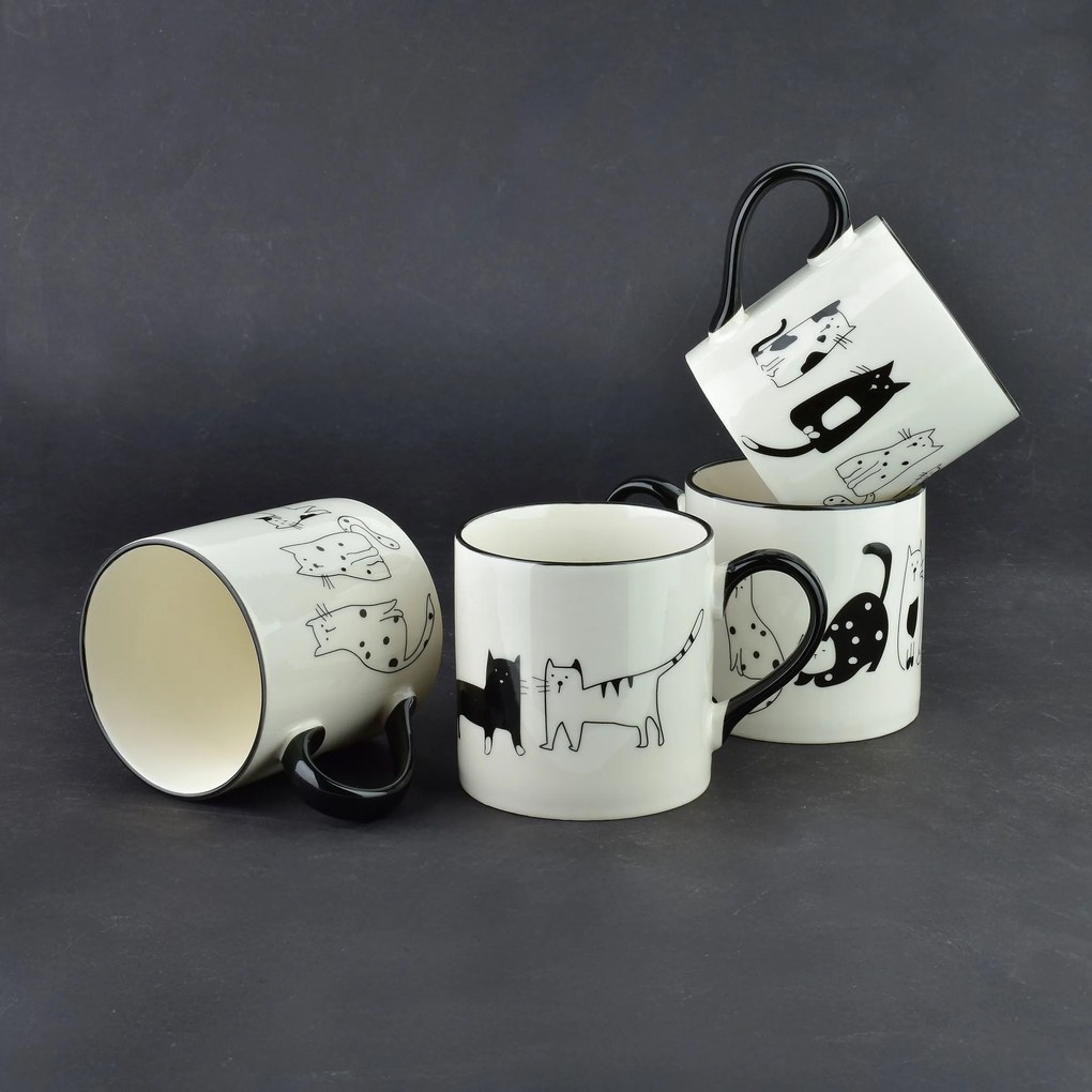 Porcelánový hrnek COTTELLO II. 370 ml bílý/černý