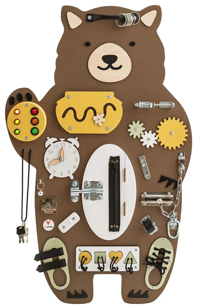 Foxy Family Manipulačná doska / Activity board Stand Medveď hnedá 80 cm x 52 cm