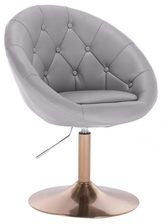 LuxuryForm DESIGN Kreslo VERA na zlatom tanieri - sivé