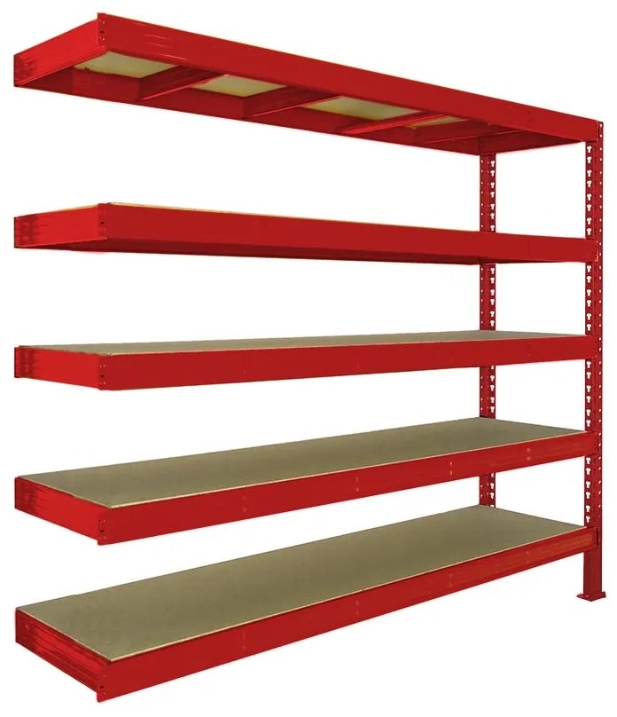 Trestles Prístavok k regálu 1800x2000x600, 5 políc Farba: červená