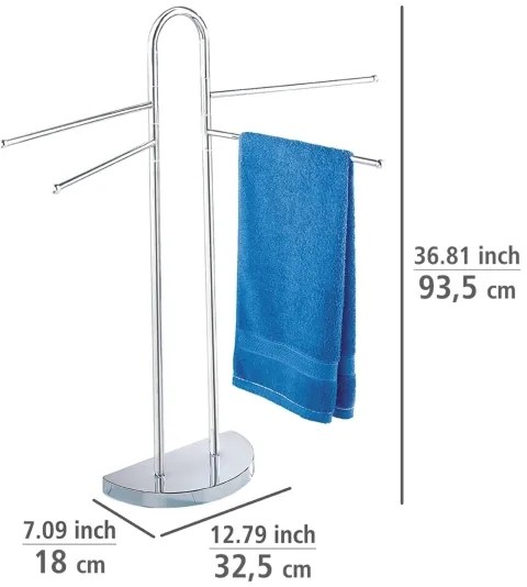 WENKO 16610100 - Stojan na uteráky COSENZA 33x93,5 cm lesklý chróm