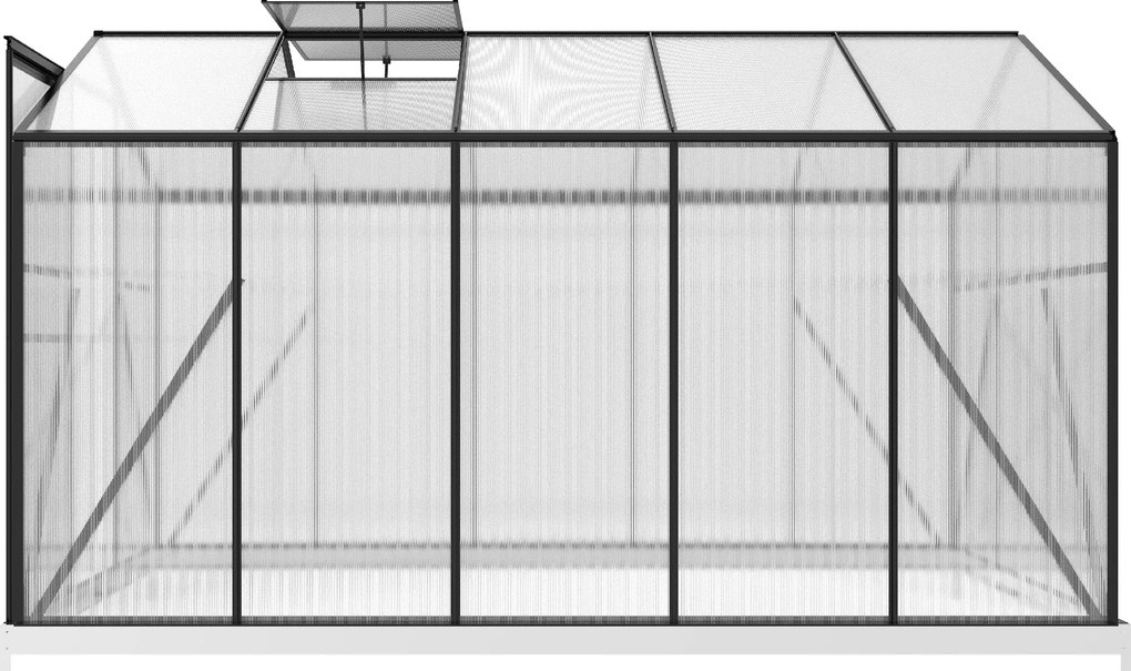 Skleník so základňou BestBerg BBGH‑1006B / 5,95 m² / 313 × 190 × 194 cm / čierna