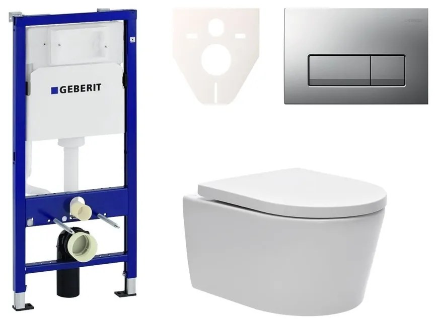 Cenovo zvýhodnený závesný WC set Geberit do ľahkých stien / predstenová montáž + WC SAT Brevis SIKOGES6W8