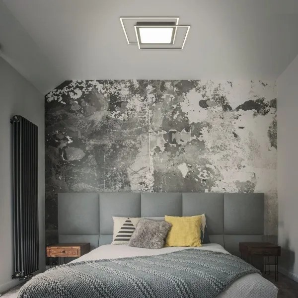 Brilo - LED stropné svietidlo 2xLED/16W/230V + LED/19W 51,5x51,5 cm čierna