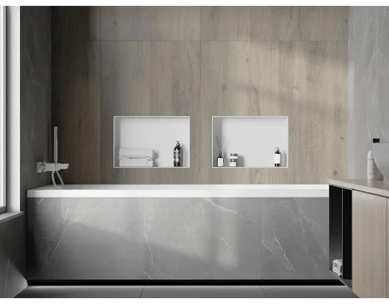 Mexen X-Wall-NR, polička na zapustenie pod obklad bez goliera 45 x 30 cm, biela, 1921453010