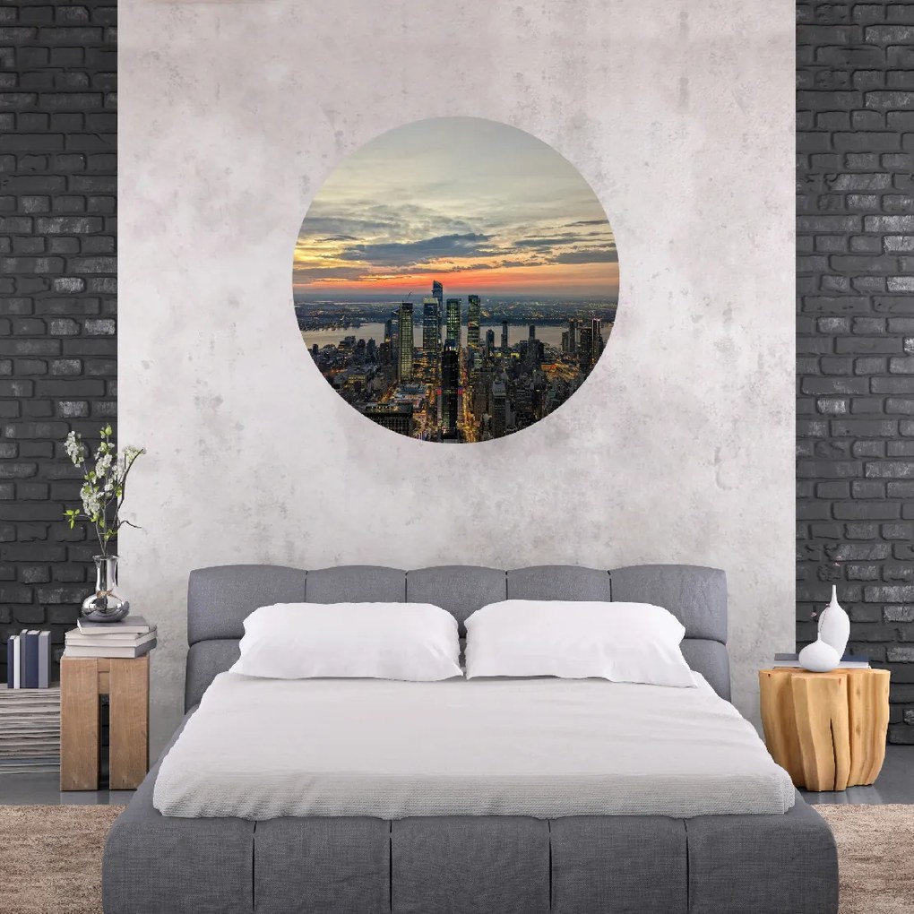 PIPPER. Textilná kruhová nálepka na stenu "New York" Veľkosť: 100 cm