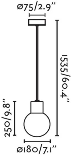 FARO 74427C-01 - Vonkajší luster na lanku MOON 1xE27/15W/230V IP44