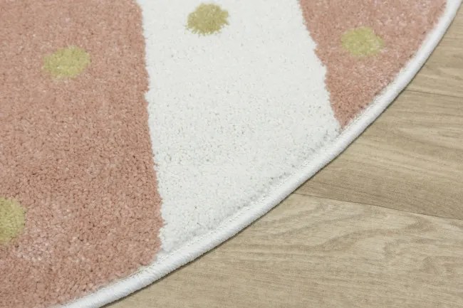 Koberec LIMA M044A krémový / ružový / zlatý kruh