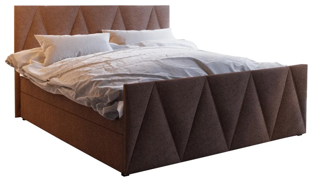 Manželská posteľ Boxspring 200 cm Milagros 3 (tmavohnedá) (s matracom a úložným priestorom). Vlastná spoľahlivá doprava až k Vám domov. 1047258