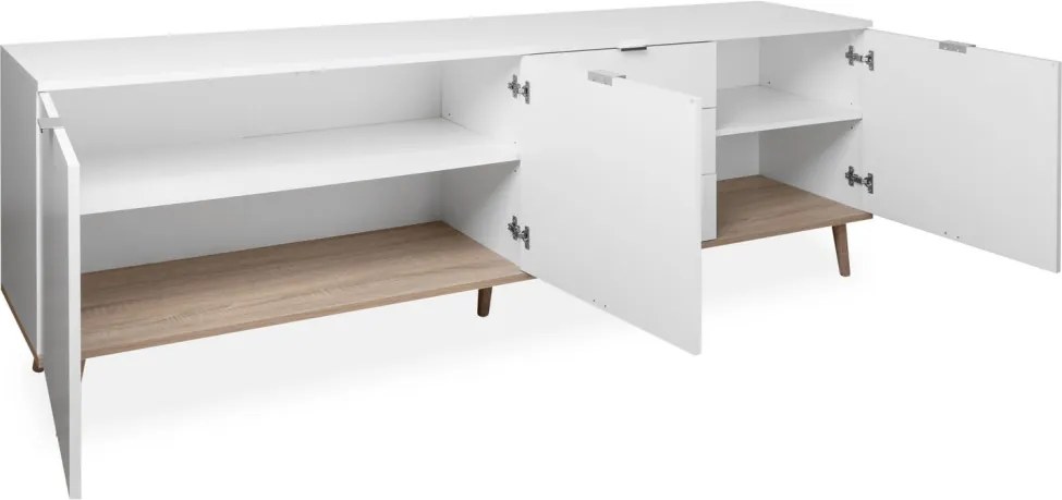 Široká komoda Göteborg, biela/dub sonoma