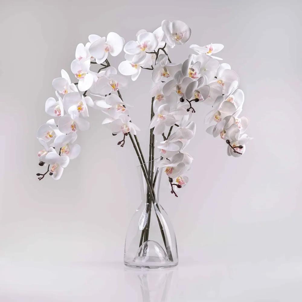 Umelá orchidea KLAUDIA biela. Cena je uvedená za 1 kus.