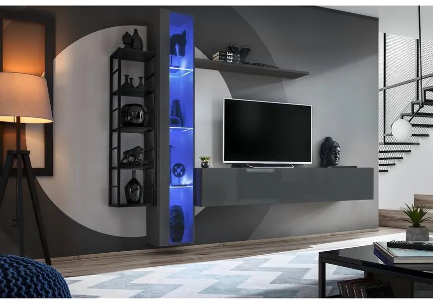 Obývacia stena Switch Met VII grafit