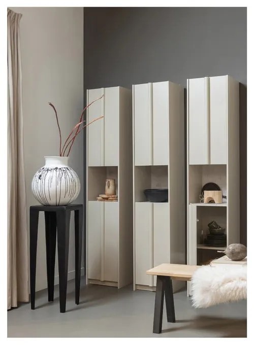 Krémovobiela modulárna skrinka z borovicového dreva 40x210 cm Basu – WOOOD