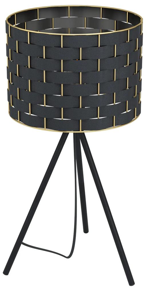 EGLO Moderná stolná lampa trojnožka MARASALES, 1xE27, 40W, čierna