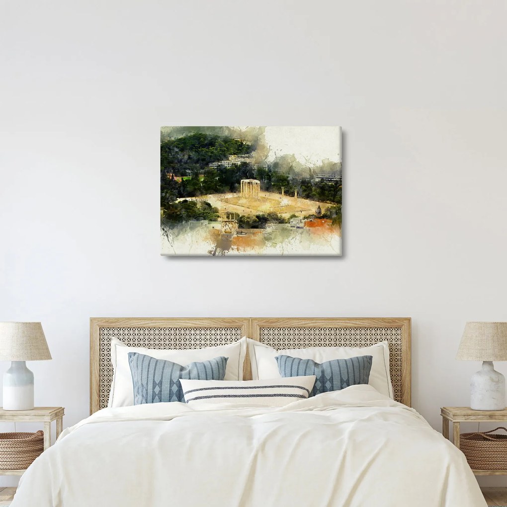 Obraz - Chrám Dia, Atény, Grécko (70x50 cm)