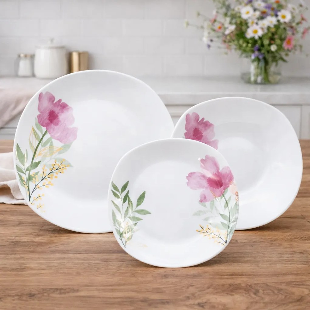 Arôme Home 18-dielna jedálenská súprava Ružový mak