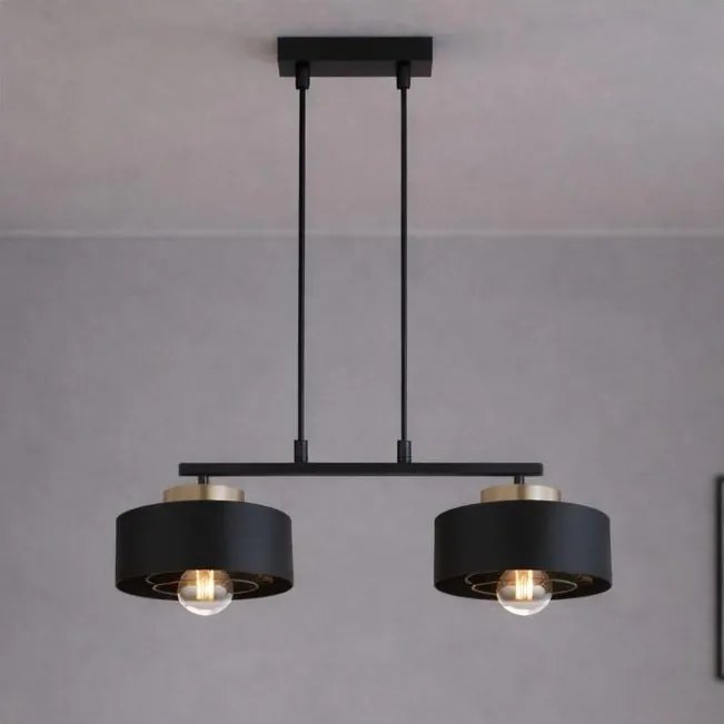 BRILAGI - Závesný luster na lanku SPRING 2xE27/60W/230V čierna/zlatá
