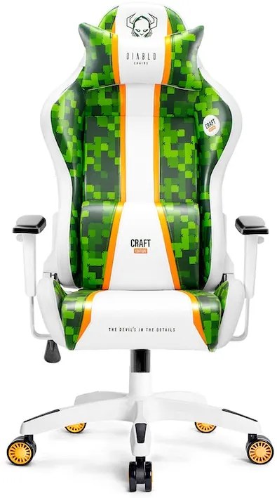 Herné kreslo Diablo X-One 2.0 Craft Normal Size: Bielo-zelené Diablochairs