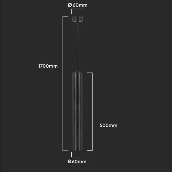 Luster na lanku 1xGU10/35W/230V 50 cm čierna