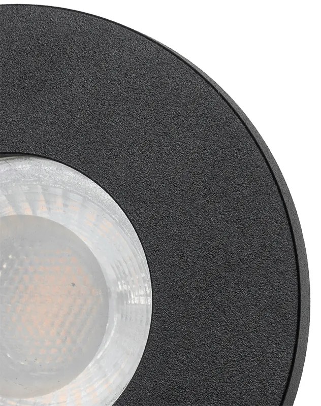 Sada 6 moderných kúpeľňových zapustených bodových svetiel čierna - Shed