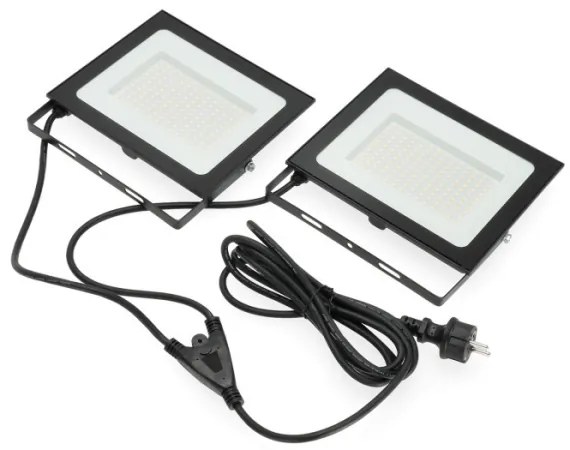 LED Reflektor so stojanom TIGRA 2xLED/100W/230V 4000K IP54 čierna/žltá