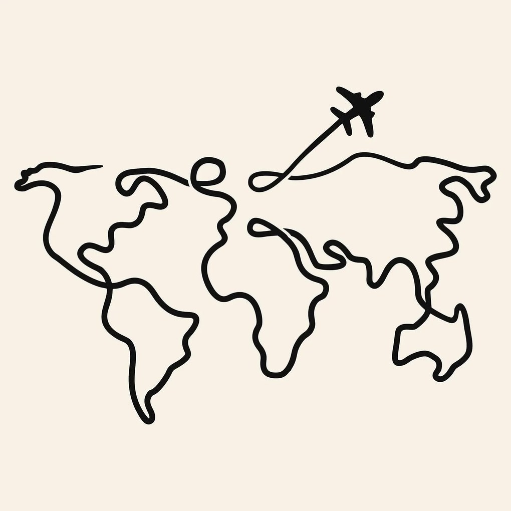 DUBLEZ | Minimalistická mapa sveta na stenu | Obraz