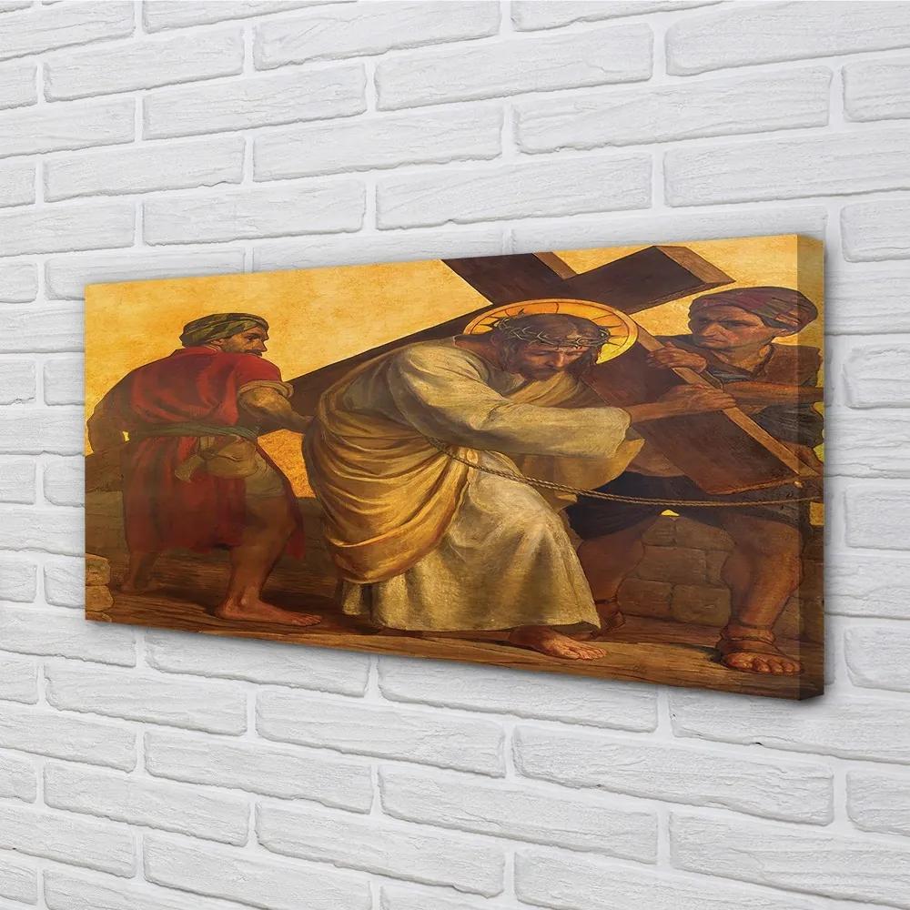 Obraz na plátne Jesus cross ľudia 120x60 cm