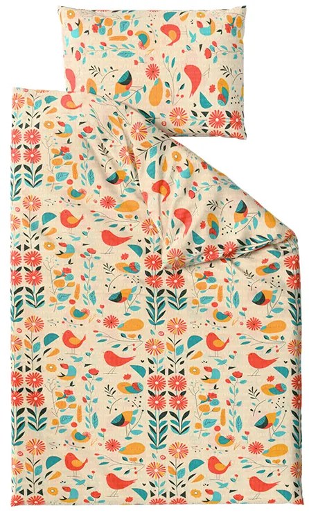 Krepové obliečky RETRO BIRD farebné Rozmer obliečky: 70 x 90 cm | 140 x 200 cm