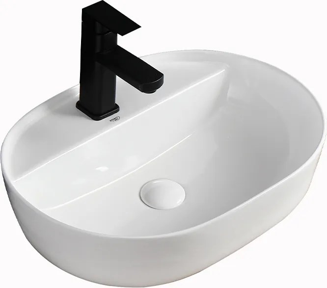BPS-koupelny Keramické umývadlo na dosku HYD-EI-WH-510 51x40,5 cm, biele