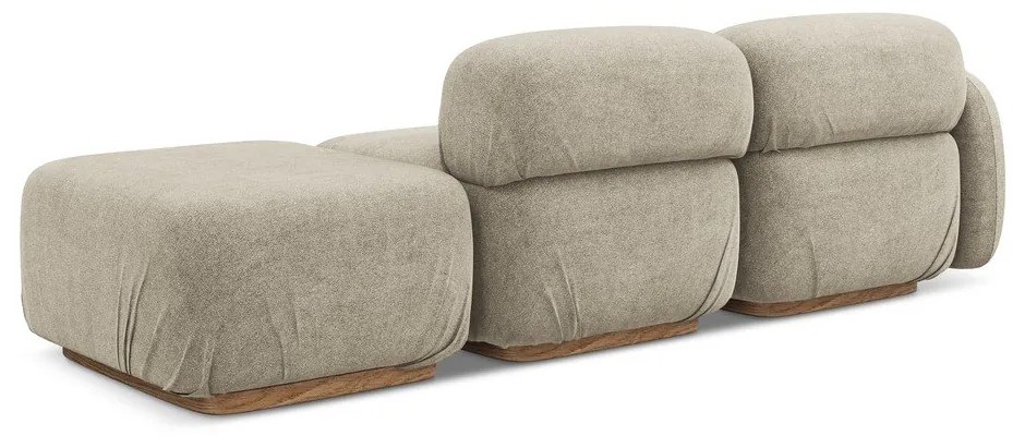 Béžová leňoška z textílie buklé (pravý roh) Ailani – Makamii