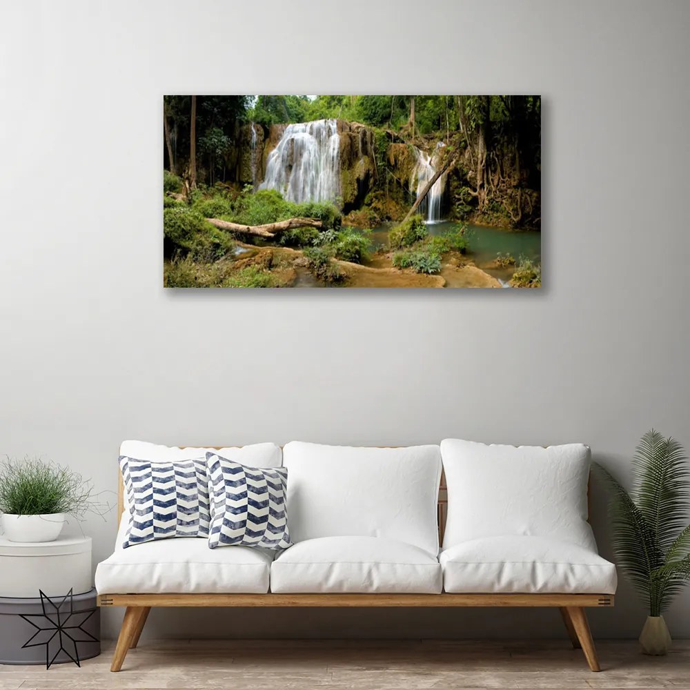 Obraz na plátne Vodopád rieka les príroda 120x60 cm