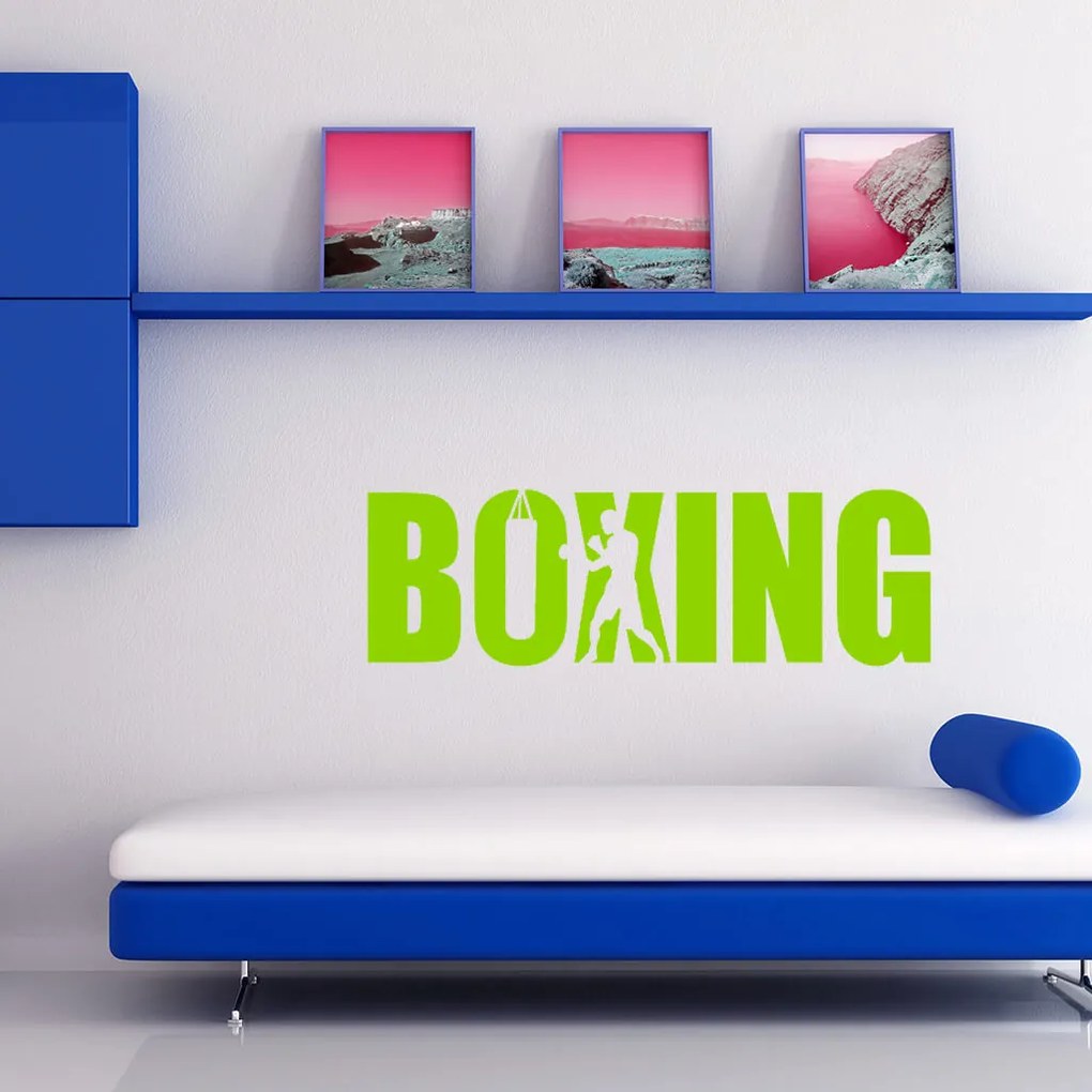 Veselá Stena Samolepka Nápis boxing Farba: černá, Veľkosť: 60 x 18 cm
