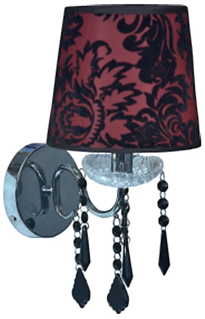 CLX Moderná nástenná lampa FEDERICO, 1xE14, 40W, červenočierna