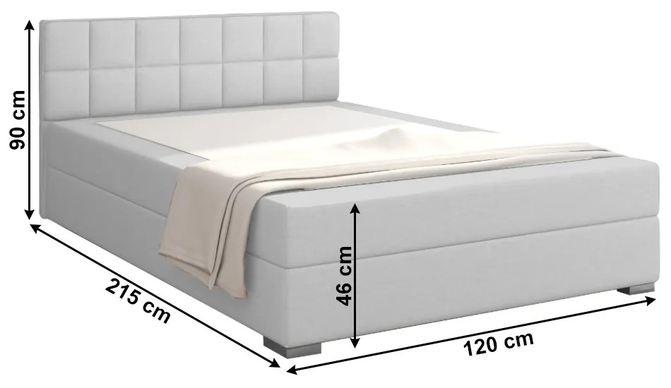 Tempo Kondela Boxpringová posteľ 120x200, svetlosivá, FERATA KOMFORT