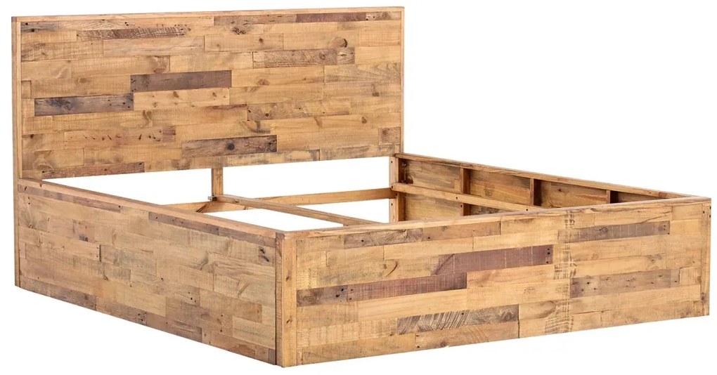 furniture-nabytek.cz - Masívna posteľ Mayari z recyklovanej borovice, lakovaná, hnedá – 180x200 cm