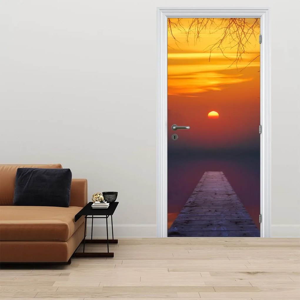 Fototapeta na dvere - Most pri západe slnka (95x205cm)