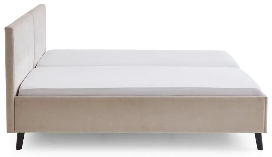 Béžová čalúnená dvojlôžková posteľ s roštom 160x200 cm Piano – Meise Möbel