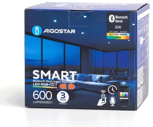 Aigostar-SADA 3xLED RGBW Stm. podhľ. svietidlo MESH 6W/230V 2700K-6500K pr.11,5cm
